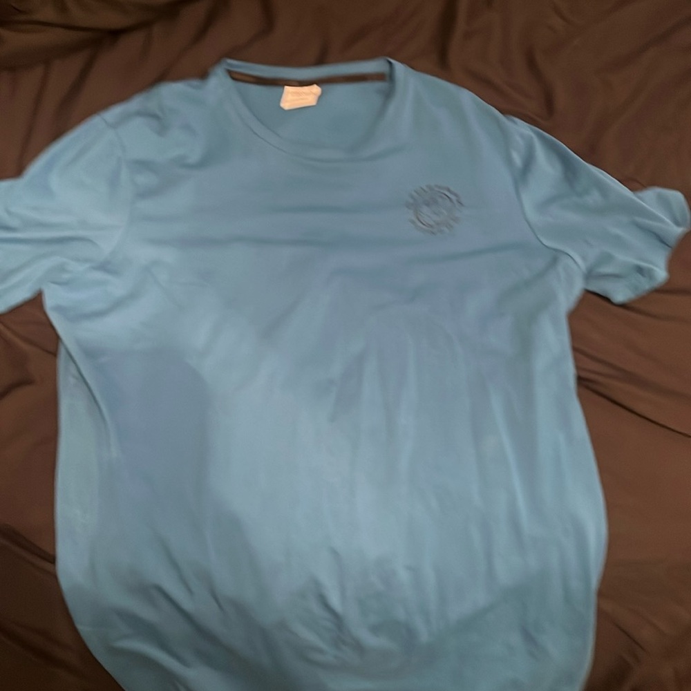 Blue and black gymshark tshirt